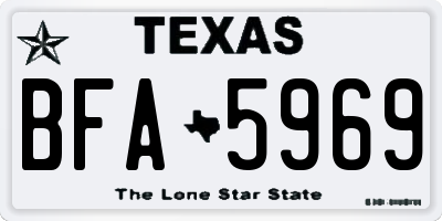 TX license plate BFA5969