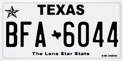 TX license plate BFA6044