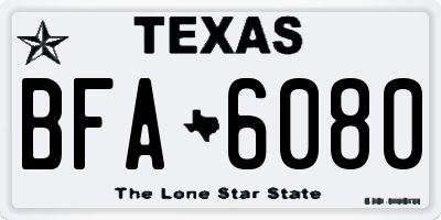 TX license plate BFA6080