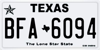 TX license plate BFA6094
