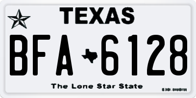 TX license plate BFA6128