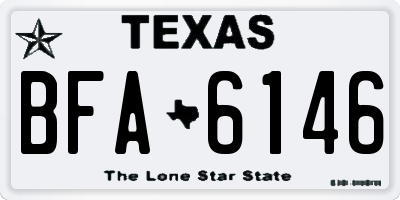 TX license plate BFA6146