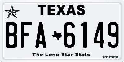 TX license plate BFA6149