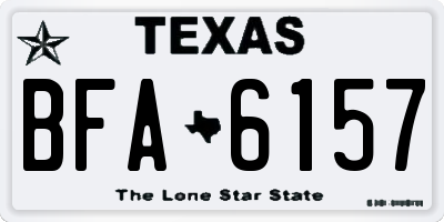 TX license plate BFA6157