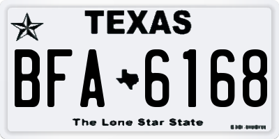 TX license plate BFA6168