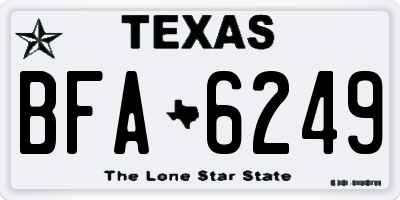 TX license plate BFA6249