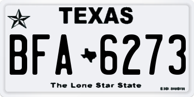 TX license plate BFA6273