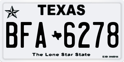TX license plate BFA6278