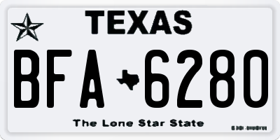 TX license plate BFA6280