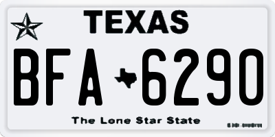 TX license plate BFA6290