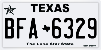 TX license plate BFA6329