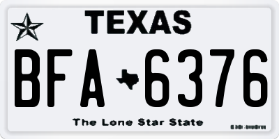 TX license plate BFA6376
