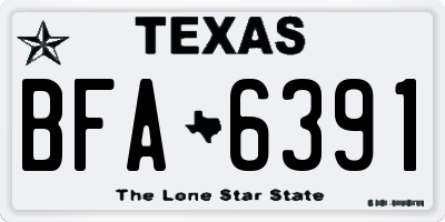 TX license plate BFA6391