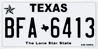 TX license plate BFA6413