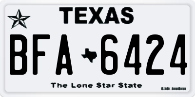 TX license plate BFA6424