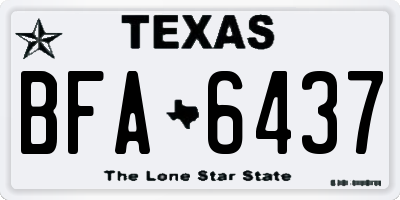 TX license plate BFA6437
