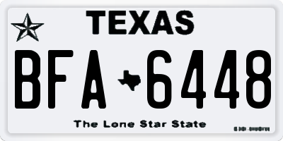 TX license plate BFA6448
