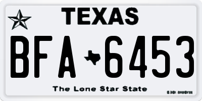 TX license plate BFA6453