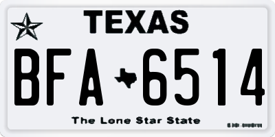 TX license plate BFA6514