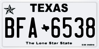 TX license plate BFA6538