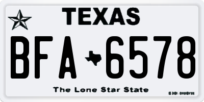 TX license plate BFA6578