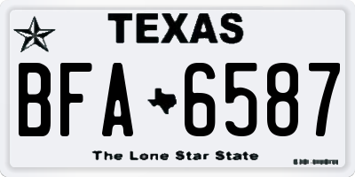 TX license plate BFA6587