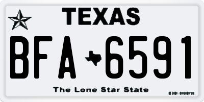 TX license plate BFA6591