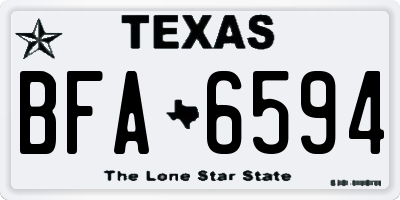 TX license plate BFA6594