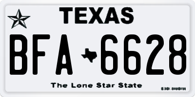TX license plate BFA6628