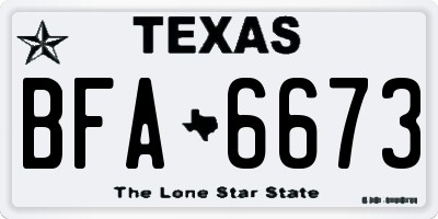 TX license plate BFA6673