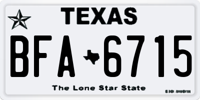 TX license plate BFA6715