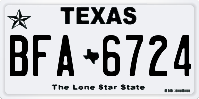 TX license plate BFA6724