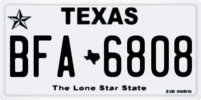 TX license plate BFA6808