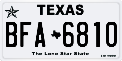 TX license plate BFA6810