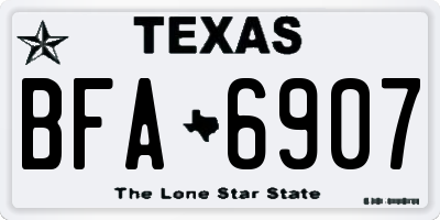 TX license plate BFA6907