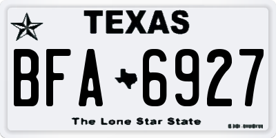TX license plate BFA6927