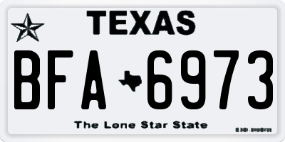 TX license plate BFA6973