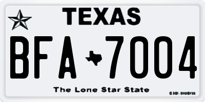 TX license plate BFA7004