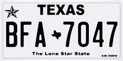 TX license plate BFA7047