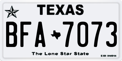 TX license plate BFA7073