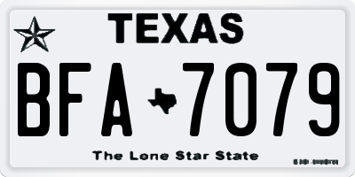 TX license plate BFA7079