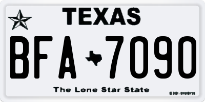 TX license plate BFA7090