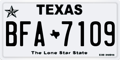 TX license plate BFA7109