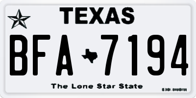 TX license plate BFA7194