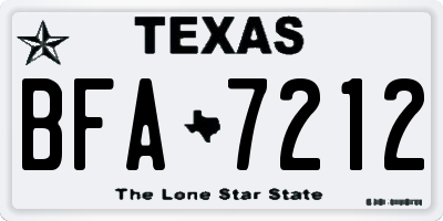 TX license plate BFA7212