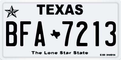 TX license plate BFA7213