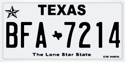 TX license plate BFA7214