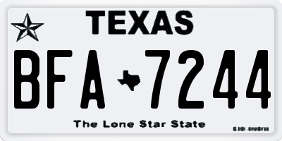 TX license plate BFA7244