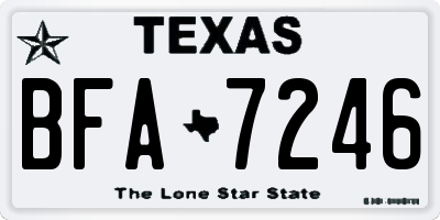 TX license plate BFA7246