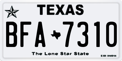 TX license plate BFA7310